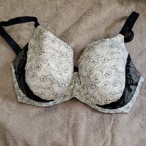 Cream & Black Bra